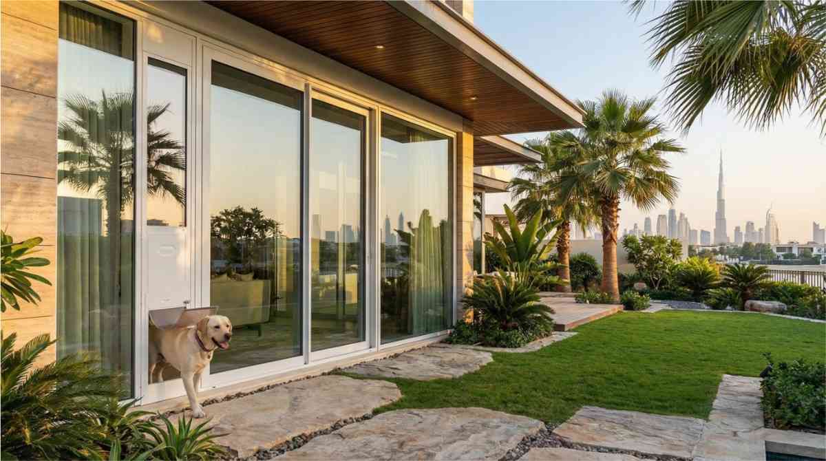Dubai Sliding Door with Dog door