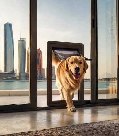 Dog door installation in Abu Dhabi