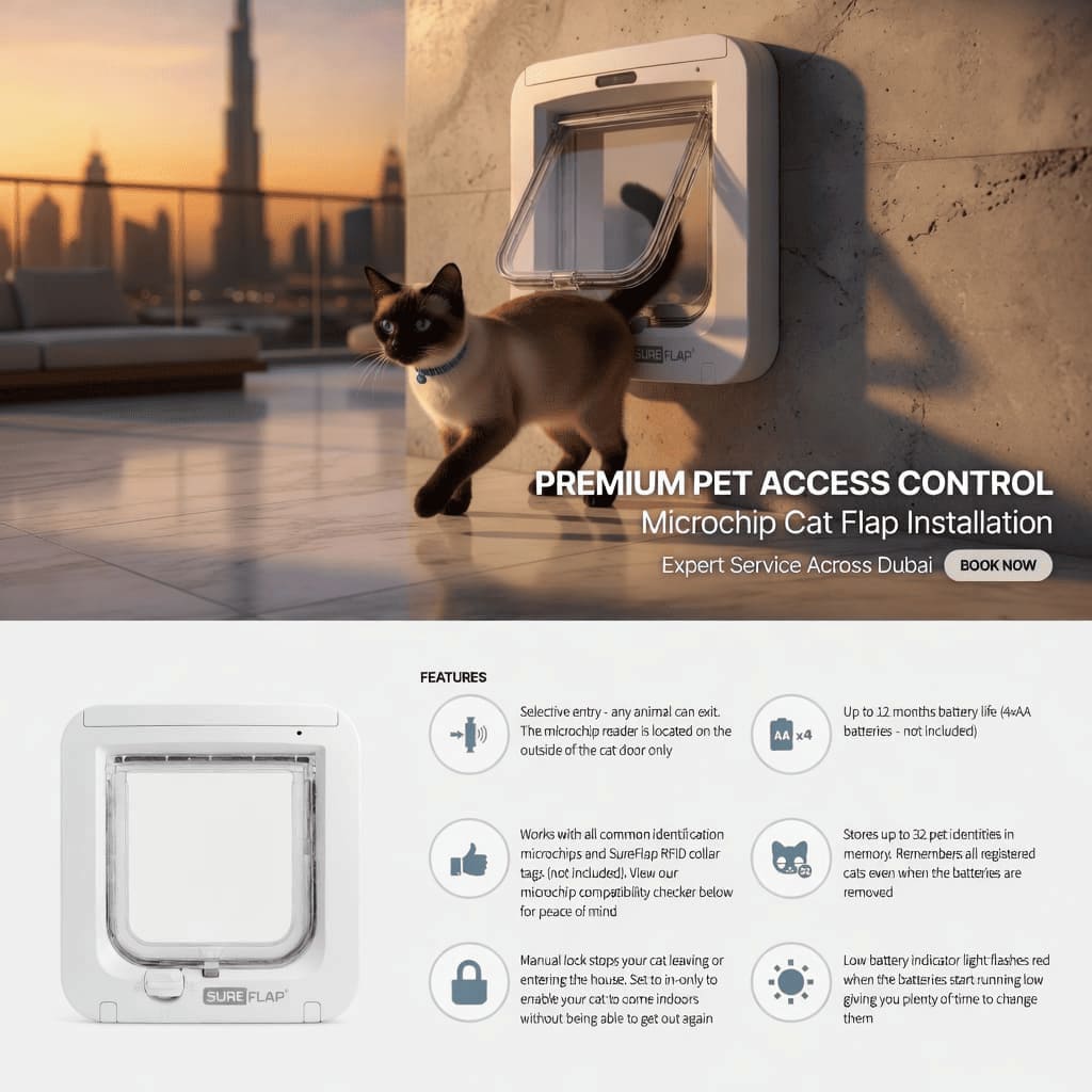 Microchip cat flap installation dubai