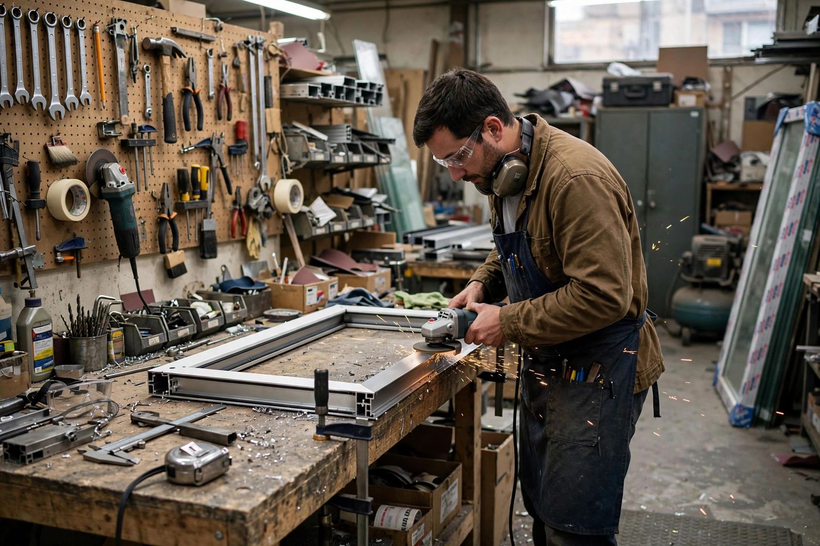 Aluminium door fabrication Dubai