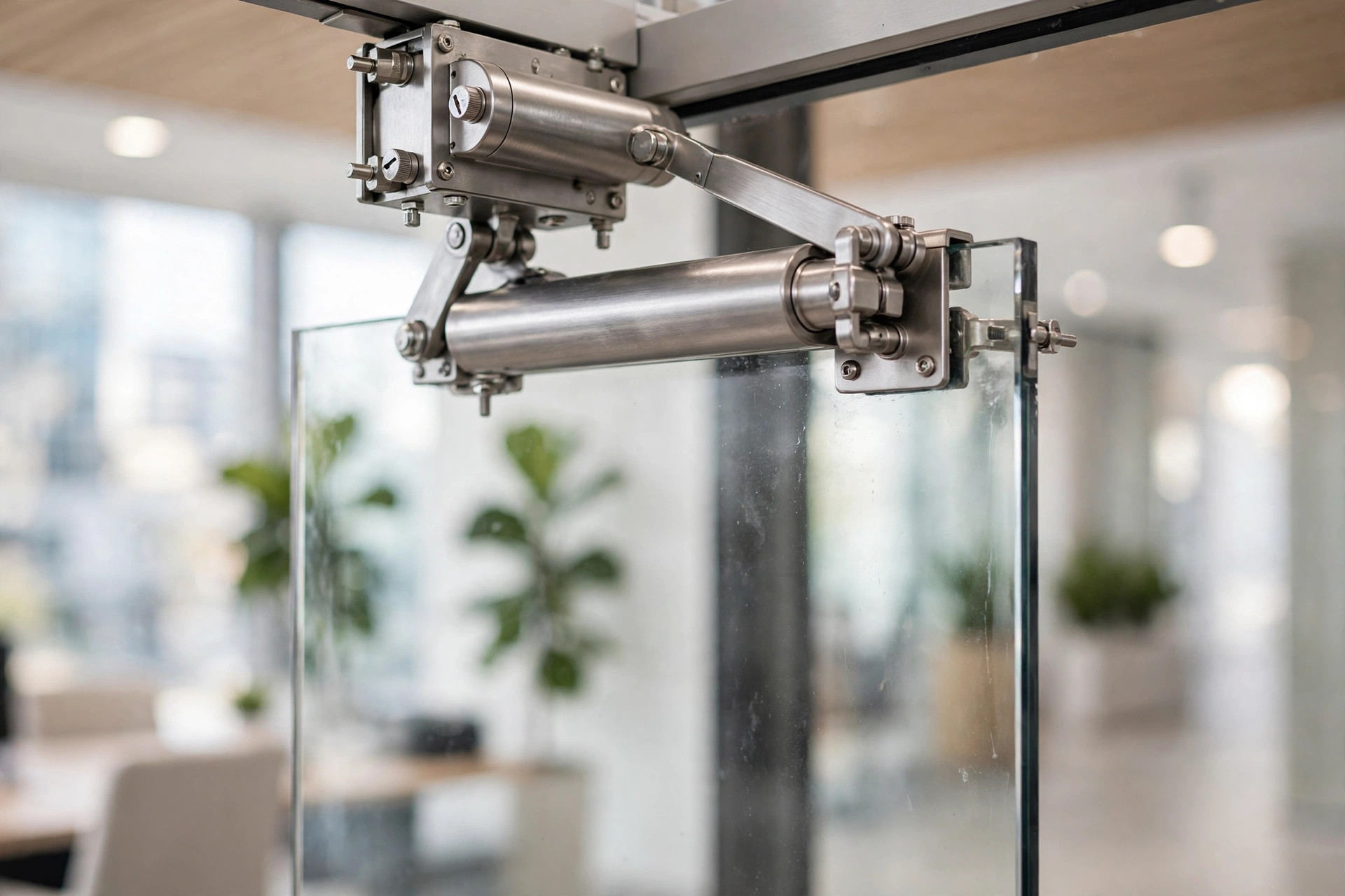 Commercial door closer mechanism installation